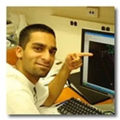 Abinav Baweja at computer.