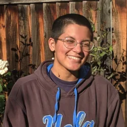 Sunny Mula wearing UCLA sweatshirt.